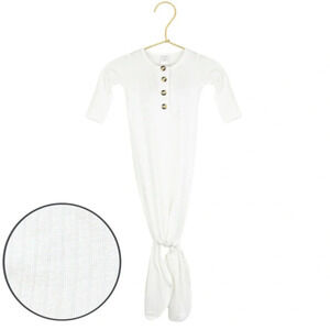 Lou Lou & Company 3-6 Month White Ribbed‎ Knotted Gown Style Wren